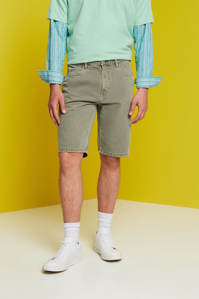 Färgade jeansshorts, GREEN, detail image number 0