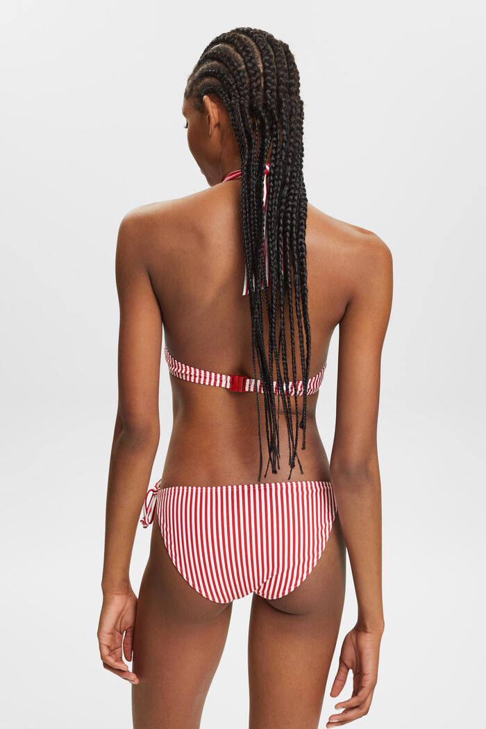 Randig bikiniunderdel med knytning i sidorna, DARK RED, detail image number 3