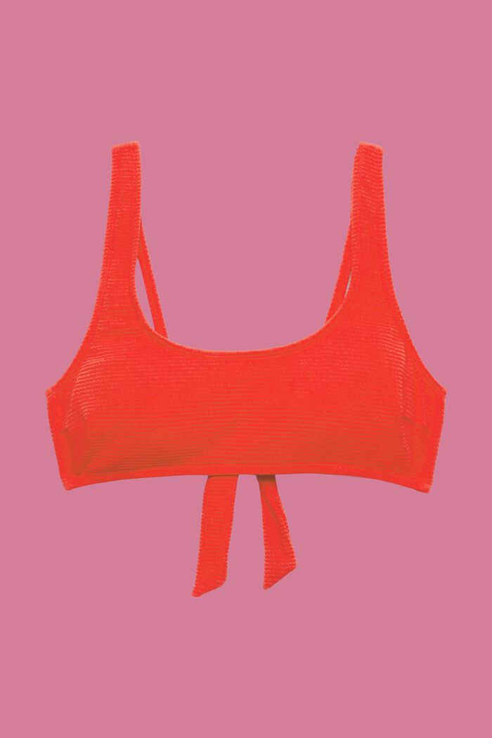 Texturerad vadderad bikiniöverdel i sporttoppsmodell, RED, detail image number 4