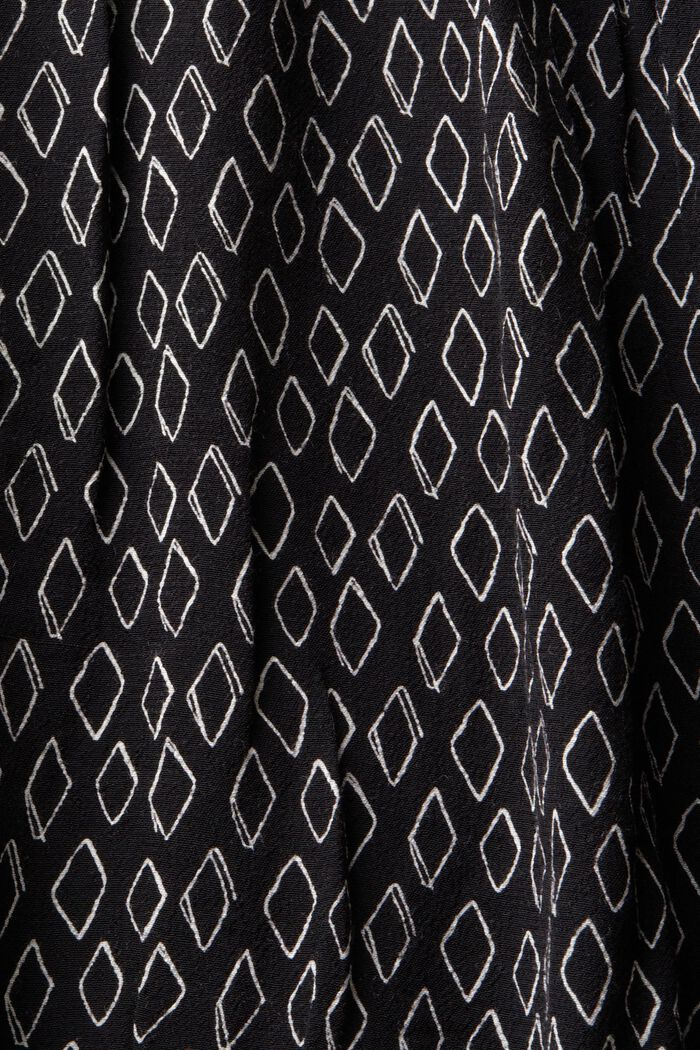 Mönstrad V-ringad blus i crêpetyg, BLACK, detail image number 5