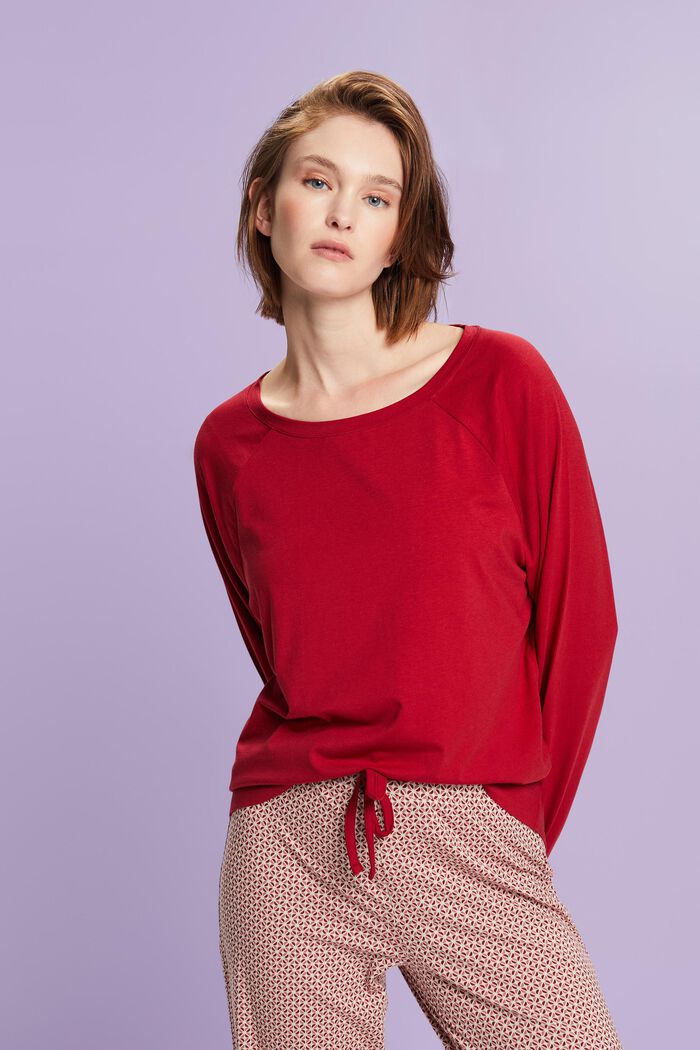 Pyjamasset av jersey i lång modell, NEW RED, detail image number 0
