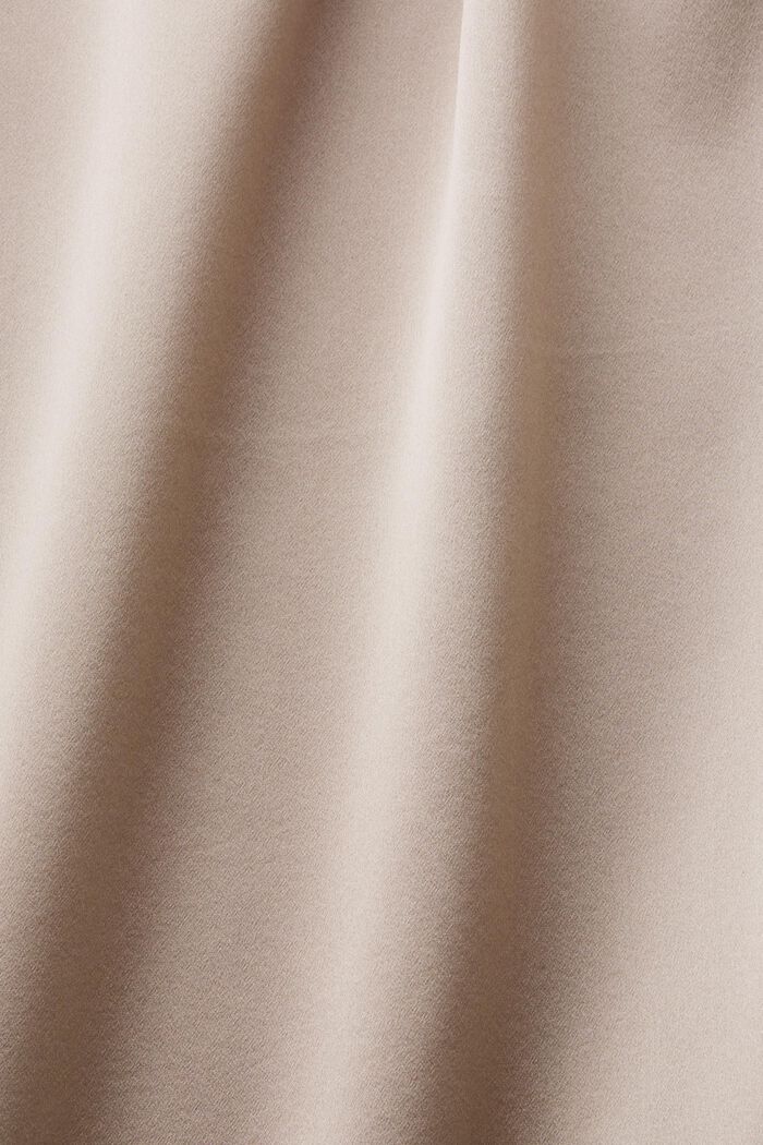Midiklänning i silkessatin med skärp, LIGHT TAUPE, detail image number 5