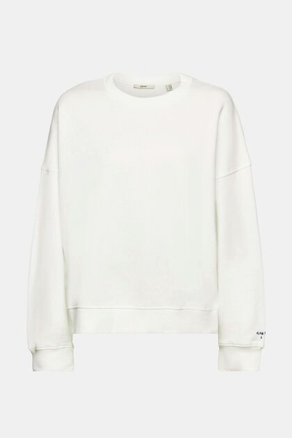 Sweatshirt med broderad logo på ärmen, OFF WHITE, overview