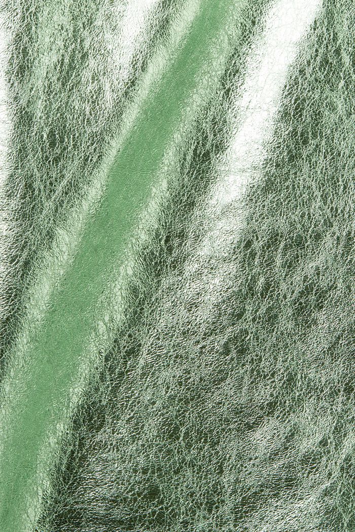 Skjortjacka i skinn med metallicbeläggning, LIGHT AQUA GREEN, detail image number 6