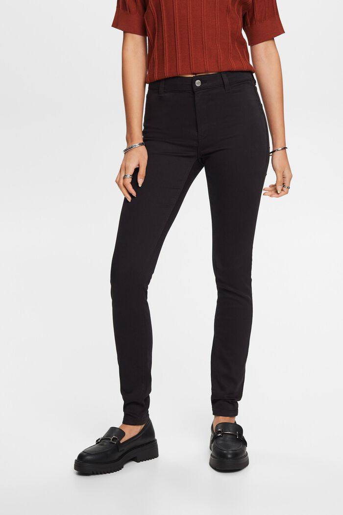 Skinny-jeans med mellanhög midja, BLACK, detail image number 0