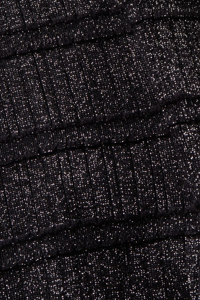 Ärmlös tröja i metallicgarn med halvpolo, BLACK, detail image number 5