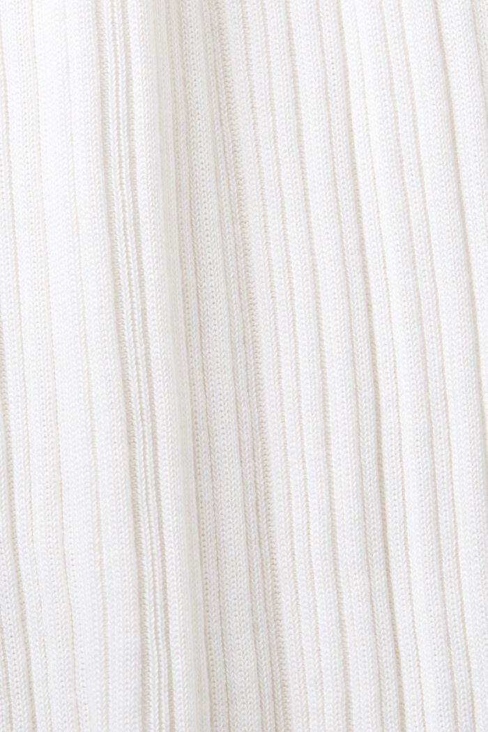 Ribbad ärmlös topp, WHITE, detail image number 5