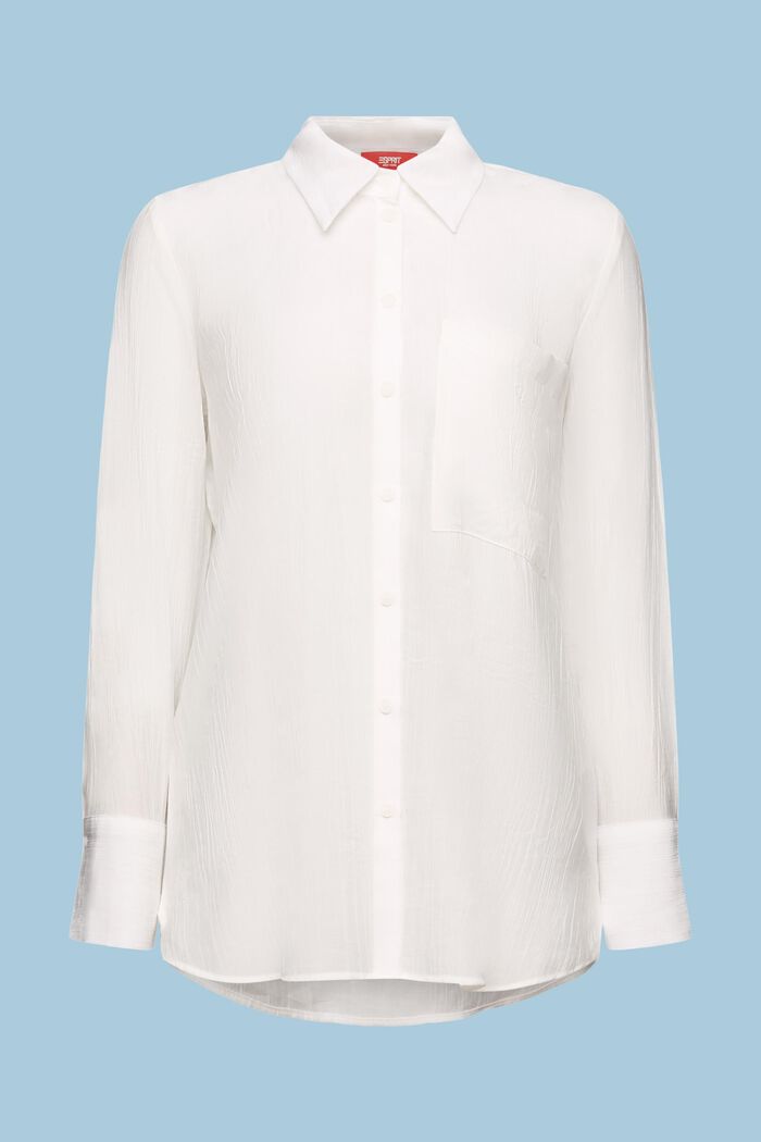 Kräppad långärmad T-shirt, OFF WHITE, detail image number 6