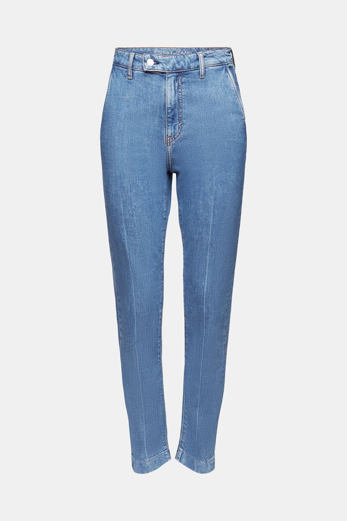 Jeans med smal passform och hög midja, BLUE LIGHT WASHED, detail image number 6