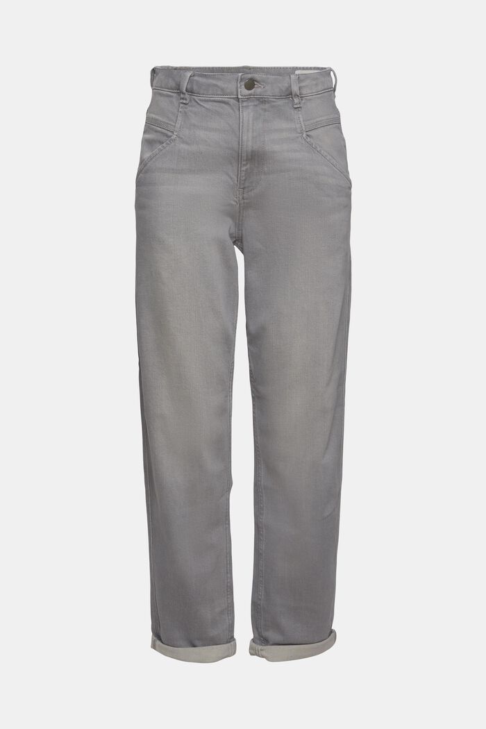 Trendiga jeans med stretch i ekobomull, GREY MEDIUM WASHED, detail image number 6