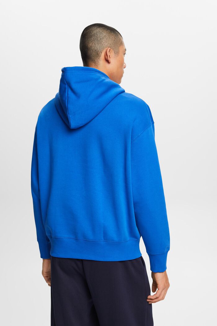 Sweatshirt med huva och logobroderi, BRIGHT BLUE, detail image number 3