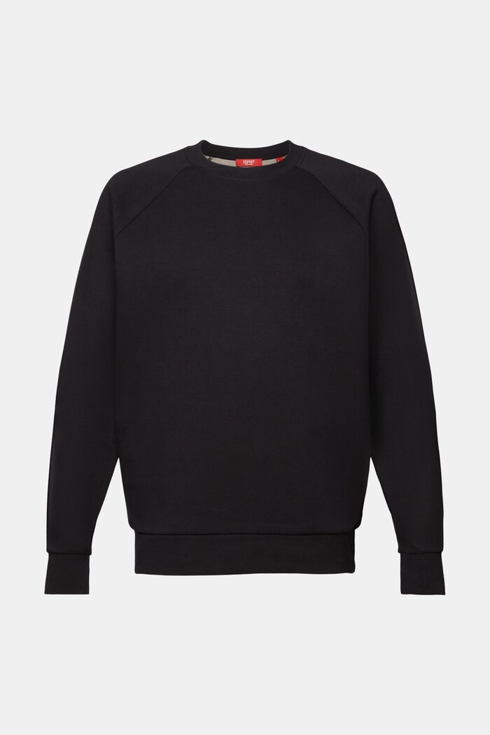 Klassisk sweatshirt, bomullsblandning, BLACK, detail image number 5