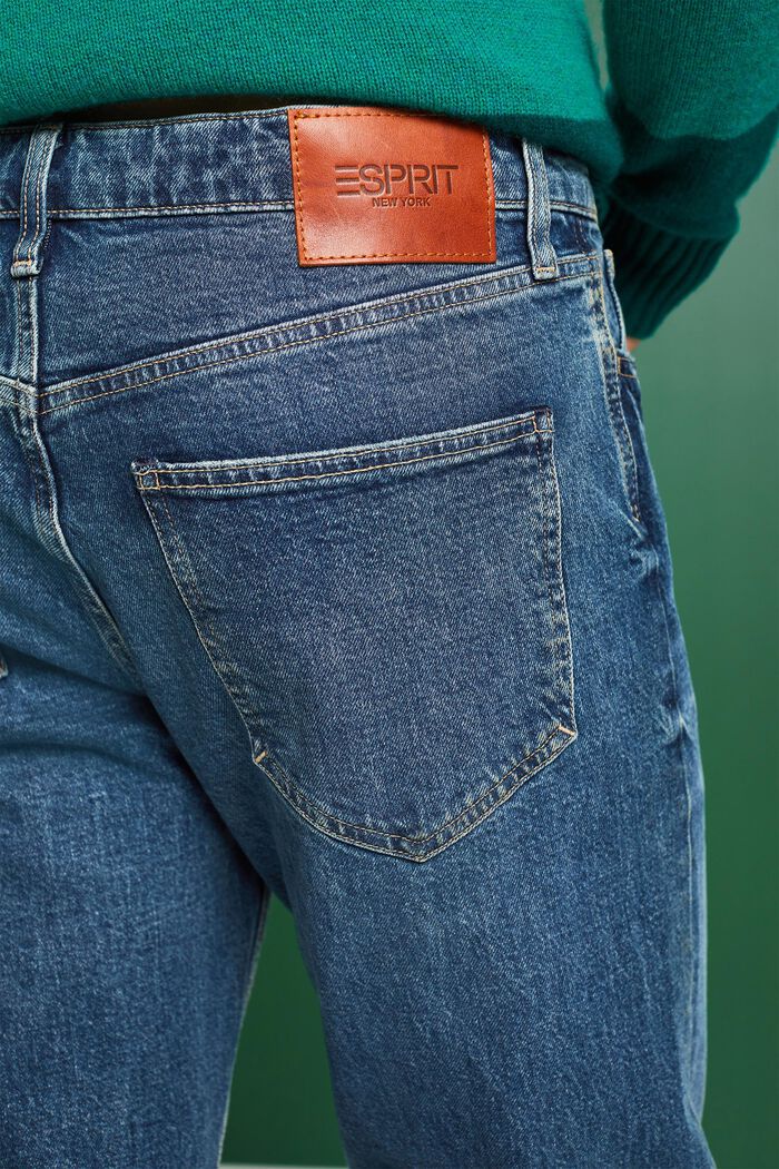 Raka jeans med medelhög midja, BLUE MEDIUM WASHED, detail image number 4