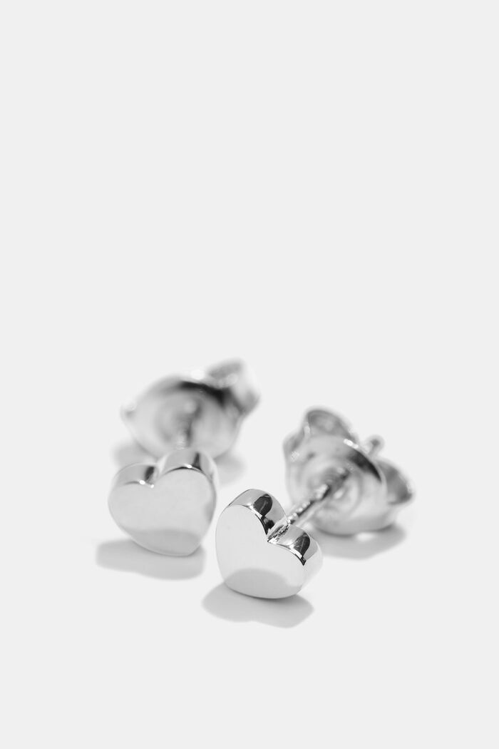Hjärtformade örhängen, i sterlingsilver, SILVER, detail image number 1