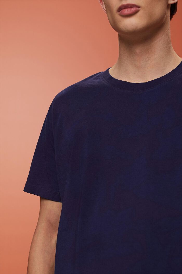 T-shirt med rund ringning, 100 % bomull, DARK BLUE, detail image number 2