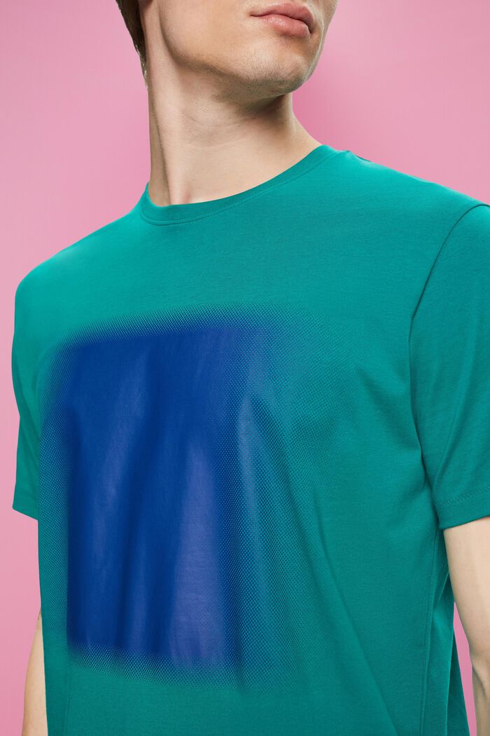 Bomulls-T-shirt med tryck, EMERALD GREEN, detail image number 2