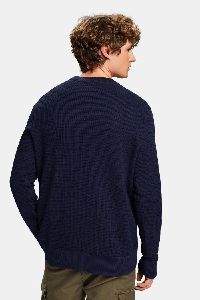 Strukturerad rundringad tröja, NAVY BLUE, detail image number 2