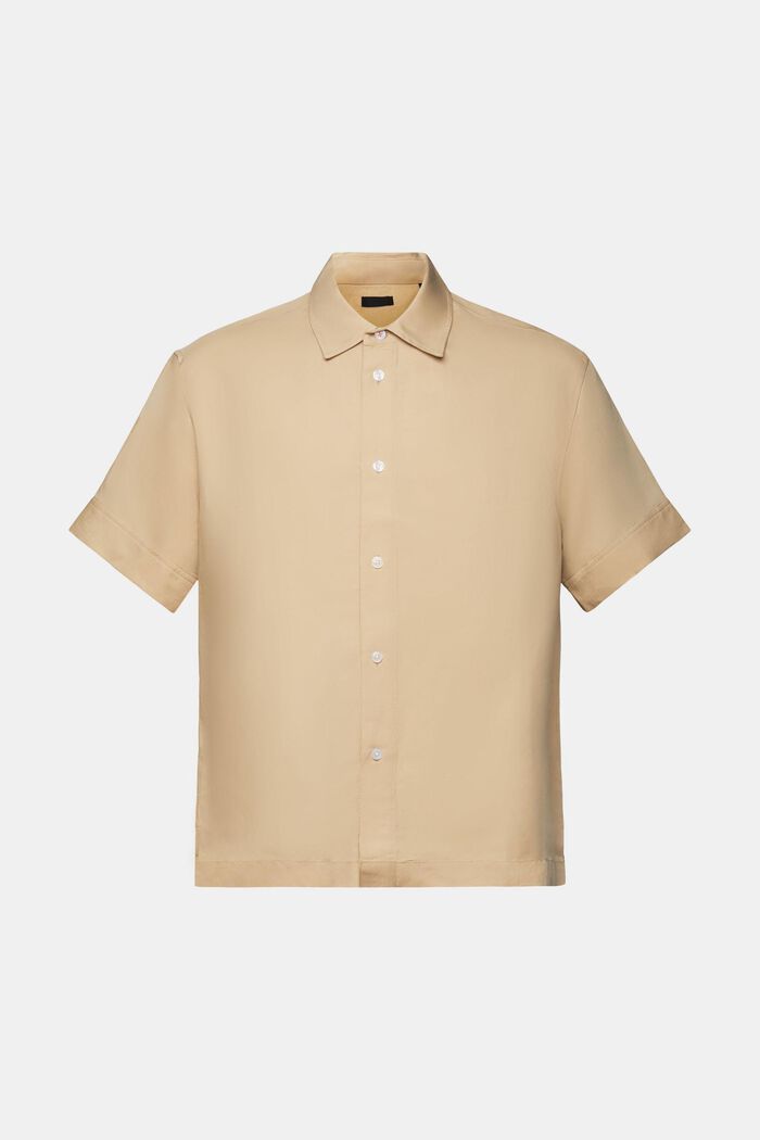 Kortärmad skjorta, linneblandning, SAND, detail image number 5