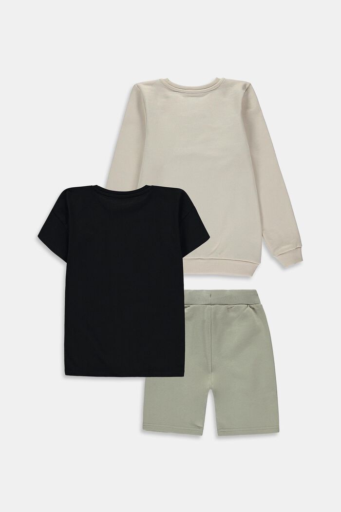 Mixat set: Sweatshirt, T-shirt och shorts, LIGHT BEIGE, detail image number 1