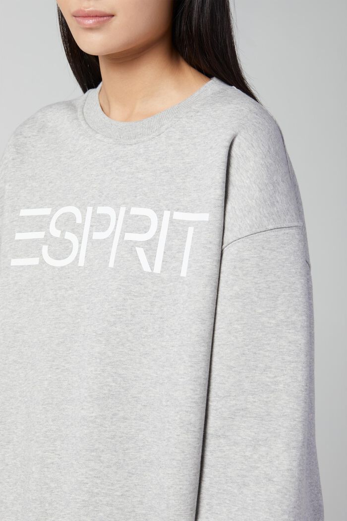 Sweatshirt med logotryck i unisexmodell, LIGHT GREY, detail image number 4