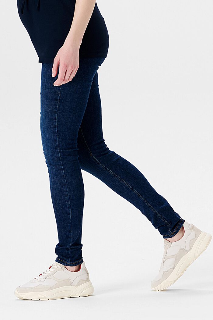 Jeans med smal passform och mudd över magen, DARK WASHED, detail image number 2