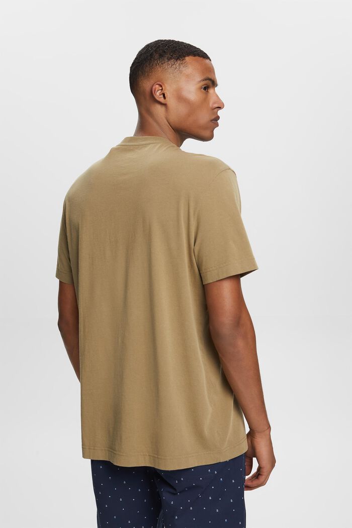 T-shirt med farfarsringning, 100 % bomull, KHAKI GREEN, detail image number 3