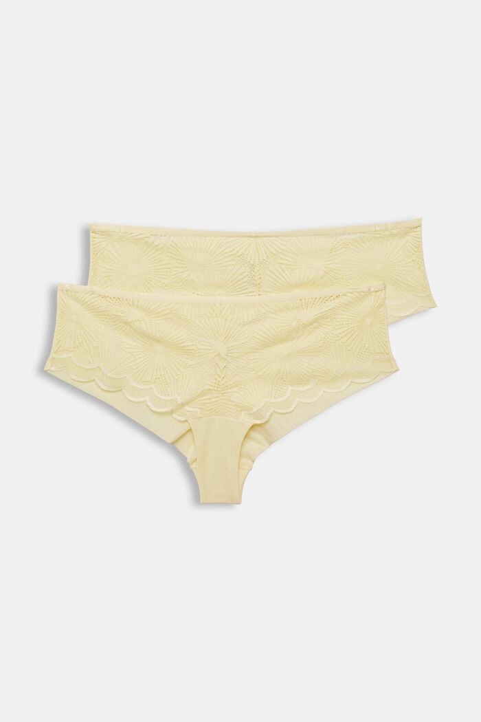 Hipster-shorts med mönsterspets, 2-pack, LIGHT YELLOW, detail image number 1