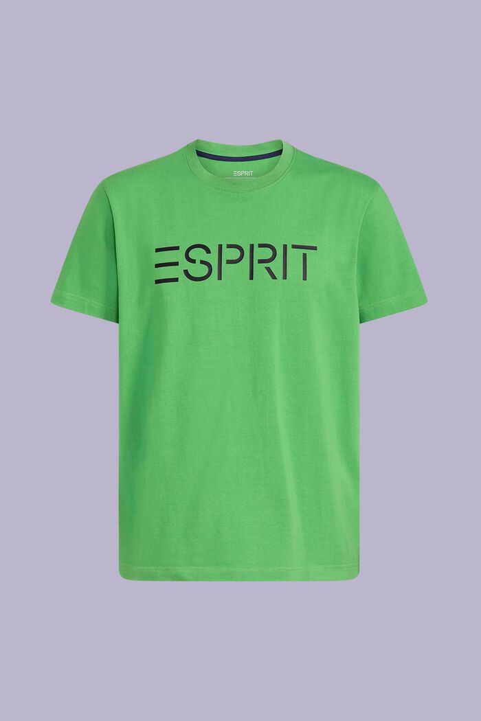 T-shirt i bomullsjersey med logo, unisexmodell, GREEN, detail image number 6
