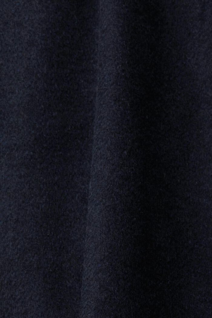 Kappa i ullmix med ribbstickad detalj, NAVY, detail image number 4