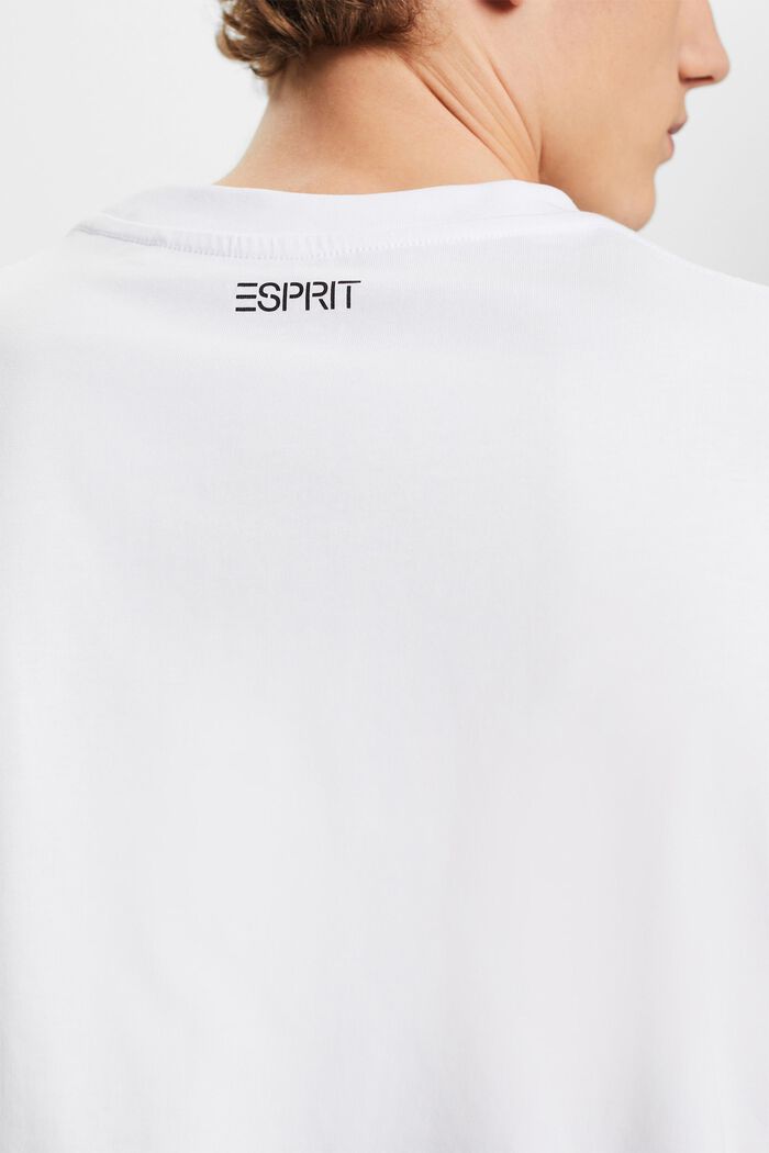 T-shirt med blomtryck och logo, WHITE, detail image number 4