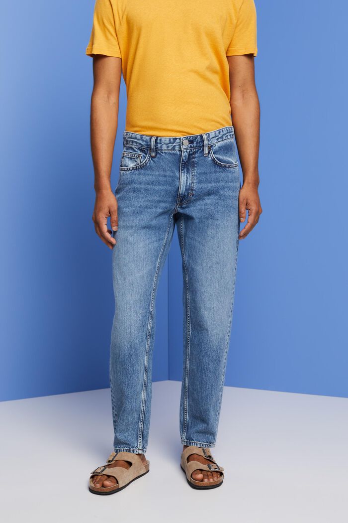 Avslappnade jeans med smal passform, BLUE MEDIUM WASHED, detail image number 0