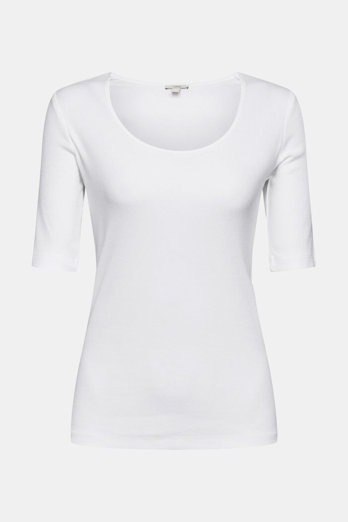 Finribbad T-shirt, ekobomullsmix, WHITE, detail image number 5