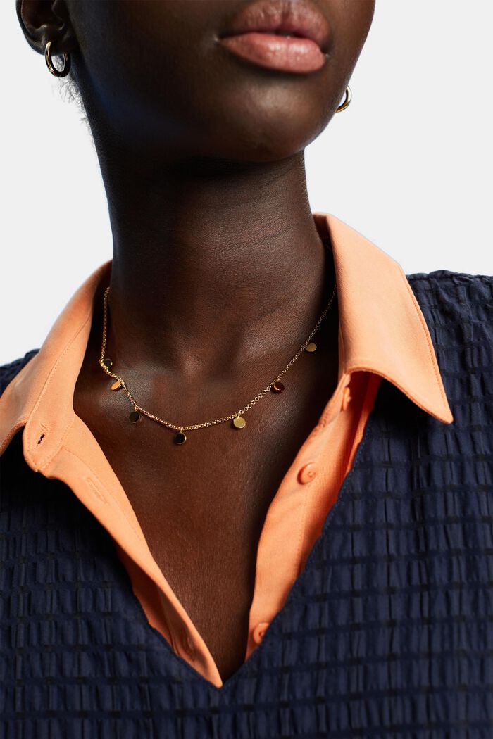 Halsband med runt hängsmycke, GOLD, detail image number 2