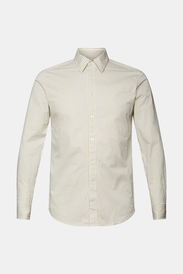 Randig skjorta i bomullspoplin, PISTACHIO GREEN, detail image number 5