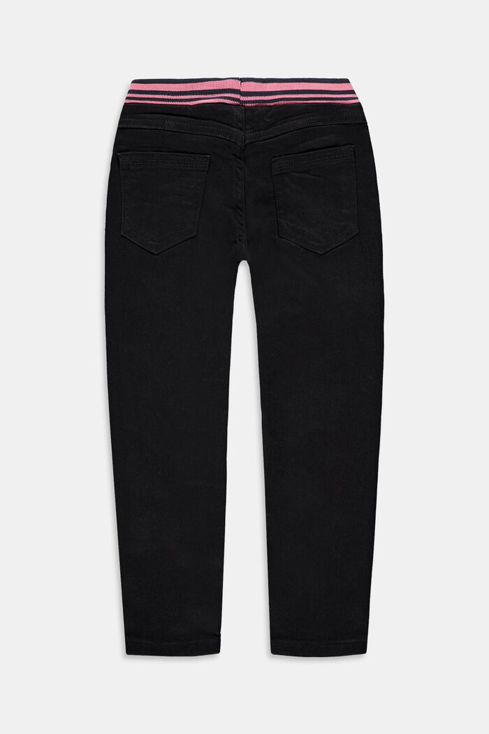Jeans med resår i midjan, BLACK MEDIUM WASHED, detail image number 1