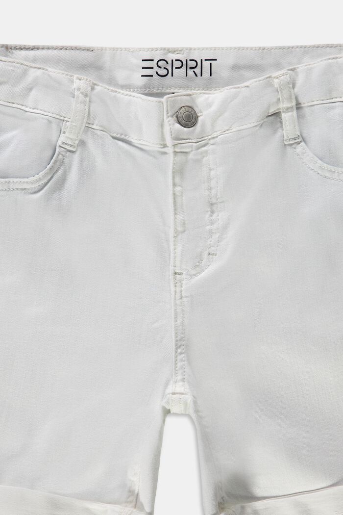 Återvunnet material: Jeansshorts med reglerbar linning, WHITE, detail image number 2