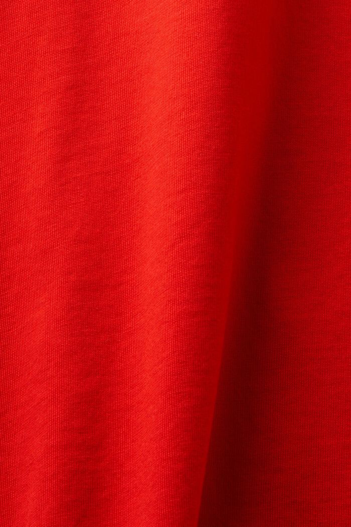T-shirt i pimabomull med rund ringning, RED, detail image number 4