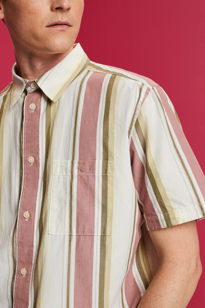 Mönstrad kortärmad skjorta, 100 % bomull, DARK OLD PINK, detail image number 2