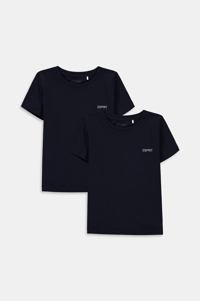 T-shirts i 2-pack av 100% bomull, NAVY, detail image number 0
