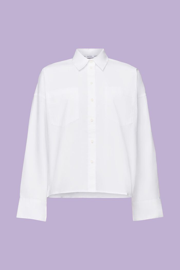 Helknäppt skjorta i bomullspoplin, WHITE, detail image number 6
