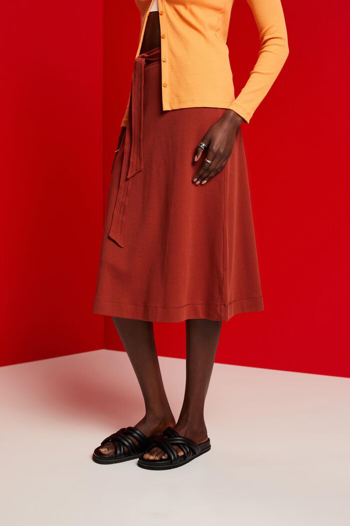 Jerseykjol med skärp, TERRACOTTA, detail image number 0
