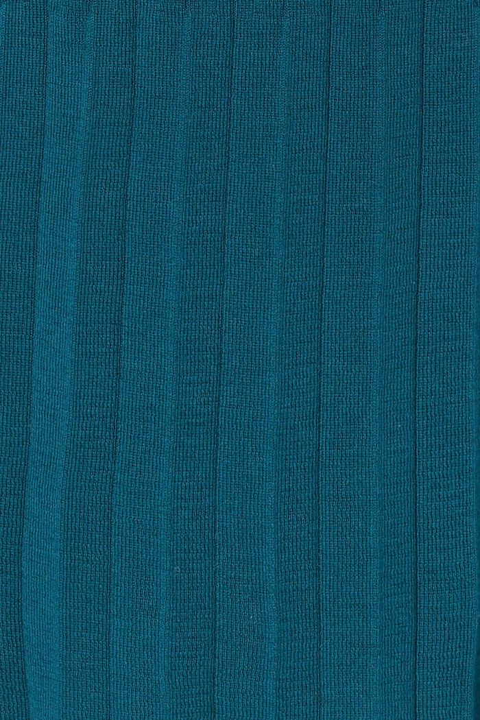 Plisserad, stickad klänning, ekologisk bomull, ATLANTIC BLUE, detail image number 3