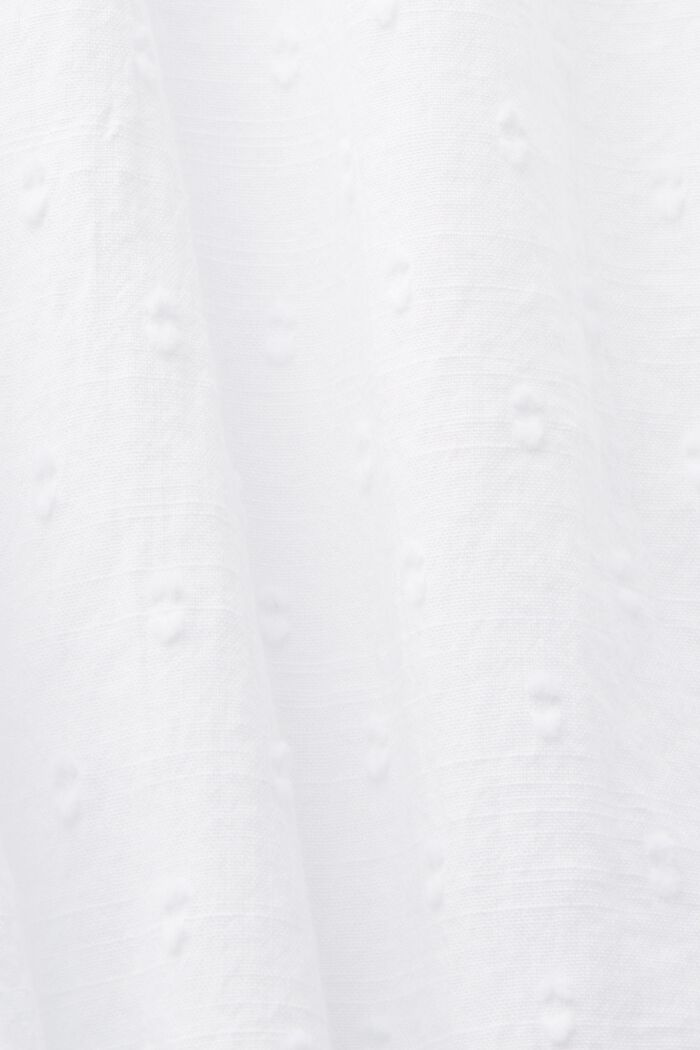 Ärmlös blus med schweiziska prickar, 100% bomull, WHITE, detail image number 5