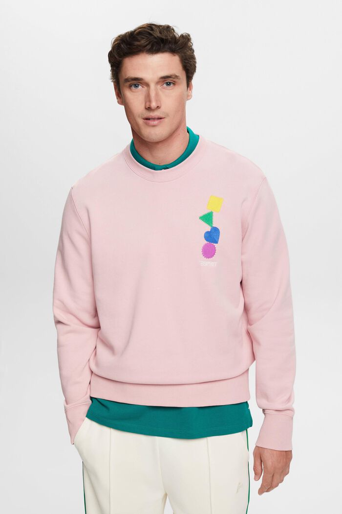 Sweatshirt med broderad logo, PINK, detail image number 0