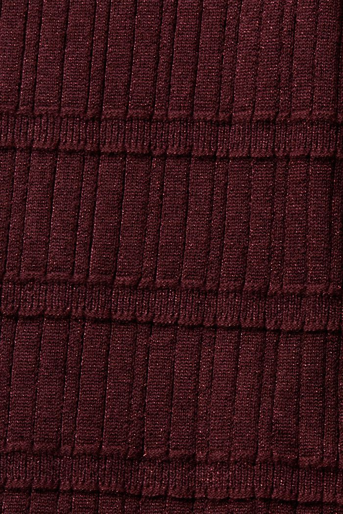 Glittrande tröja med halvpolokrage, LENZING™ ECOVERO™, BORDEAUX RED, detail image number 5