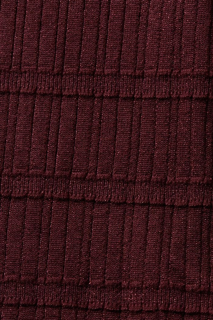 Glittrande tröja med halvpolokrage, LENZING™ ECOVERO™, BORDEAUX RED, detail image number 5