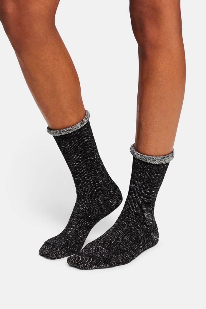Grova, flerfärgade sockor, BLACK, detail image number 1