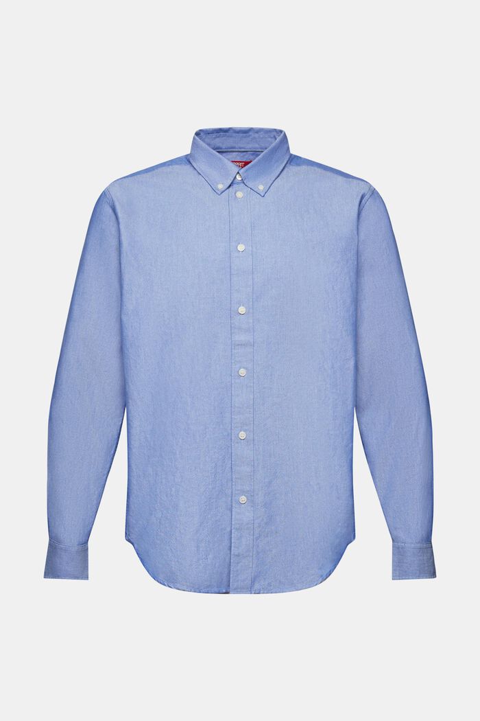 Button down-skjorta i bomullspoplin, BRIGHT BLUE, detail image number 5