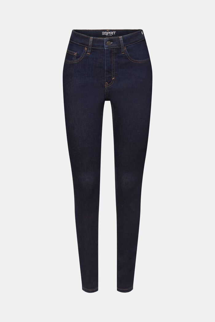 Highrise skinny jeans, stretchbomull, BLUE RINSE, detail image number 7