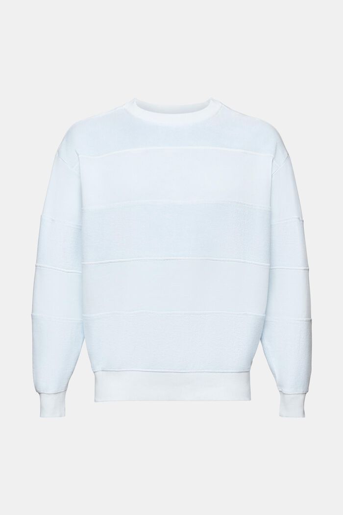 Sweatshirt i texturerad ekologisk bomull, LIGHT BLUE, detail image number 6